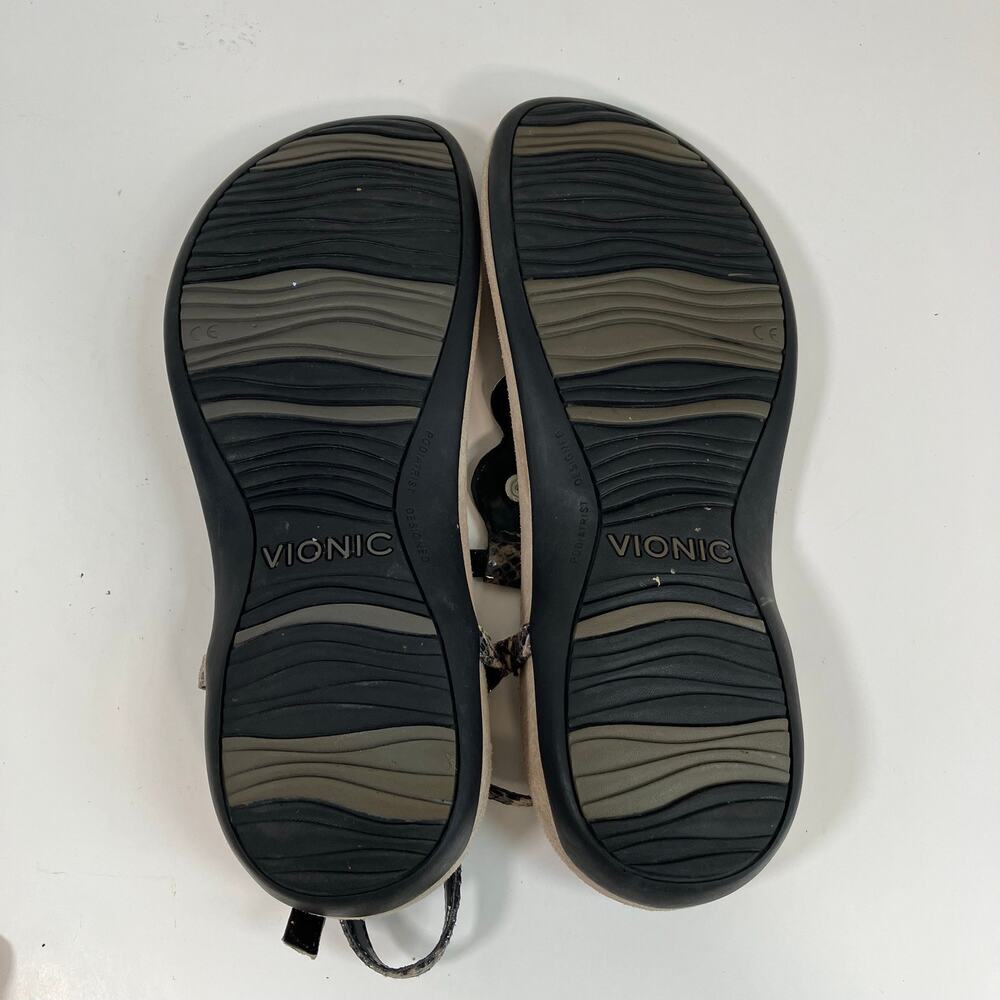 VIONIC Lizbeth Natural Snake Printed Medallion T-strap Thong Sandals WORN - Picture 15 of 16